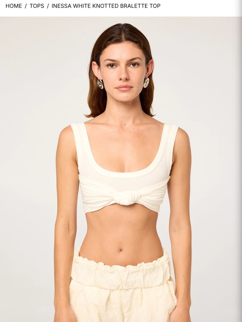 The Line by K Cream Knotted Bralette